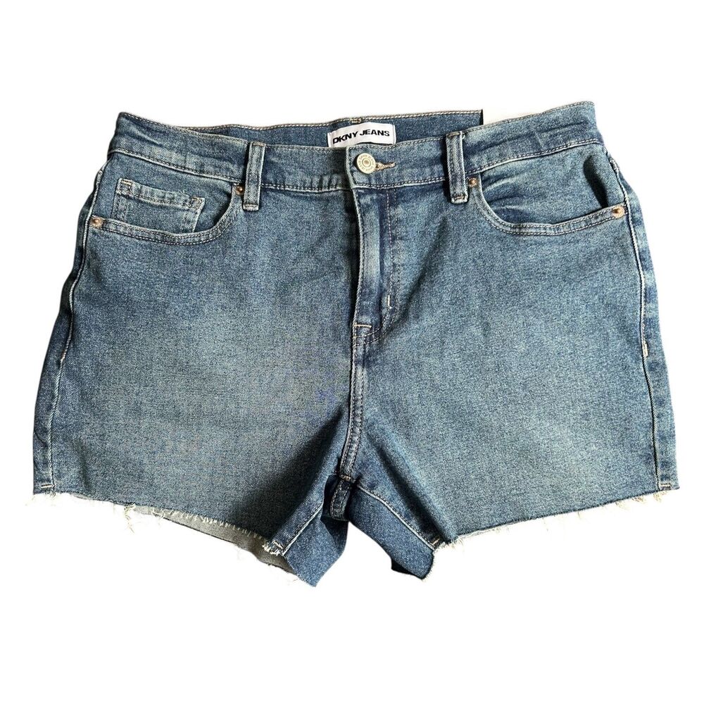 DKNY Jeans Womens Juniors Denim Shorts Size 29 Raw Hem Mid Rise Short NWT
